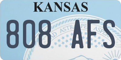 KS license plate 808AFS