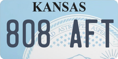 KS license plate 808AFT