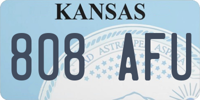 KS license plate 808AFU