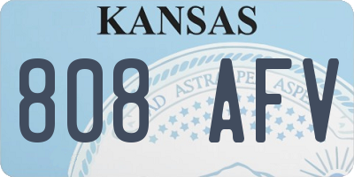 KS license plate 808AFV