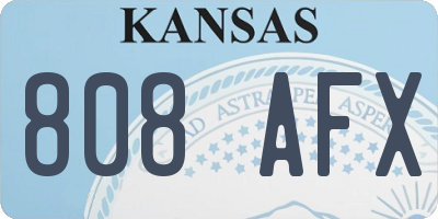 KS license plate 808AFX