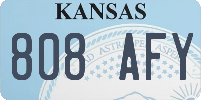 KS license plate 808AFY