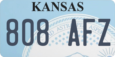 KS license plate 808AFZ
