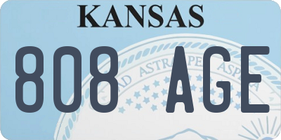 KS license plate 808AGE