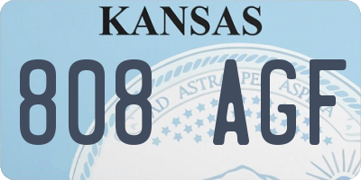 KS license plate 808AGF