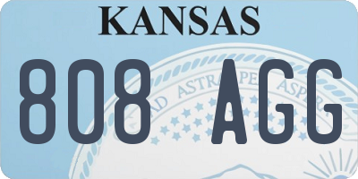 KS license plate 808AGG