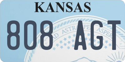 KS license plate 808AGT