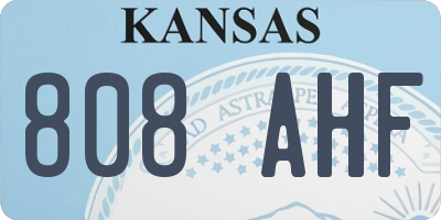 KS license plate 808AHF