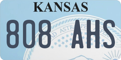 KS license plate 808AHS