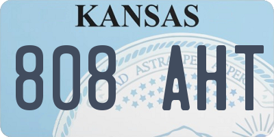KS license plate 808AHT