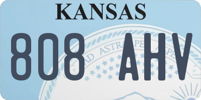 KS license plate 808AHV