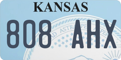 KS license plate 808AHX