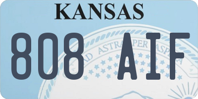 KS license plate 808AIF