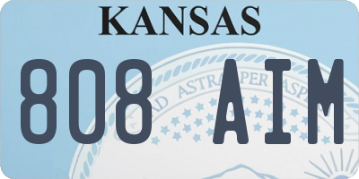 KS license plate 808AIM