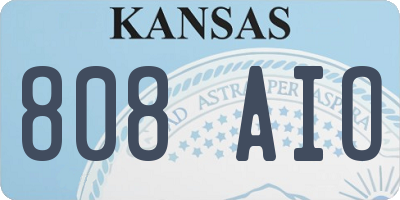 KS license plate 808AIO