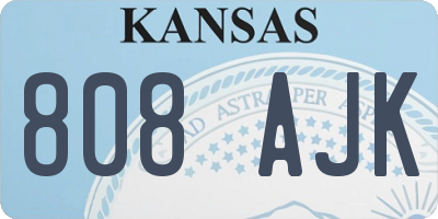 KS license plate 808AJK
