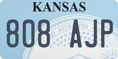 KS license plate 808AJP