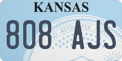 KS license plate 808AJS