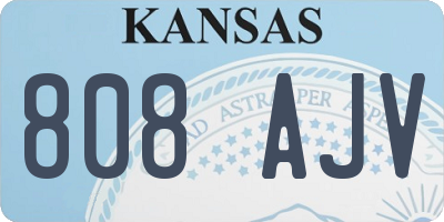 KS license plate 808AJV
