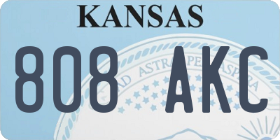 KS license plate 808AKC