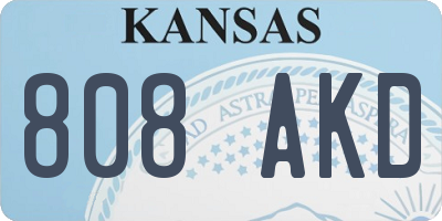 KS license plate 808AKD