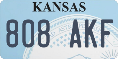KS license plate 808AKF