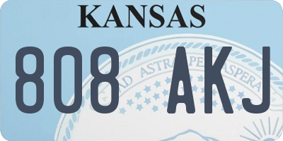 KS license plate 808AKJ