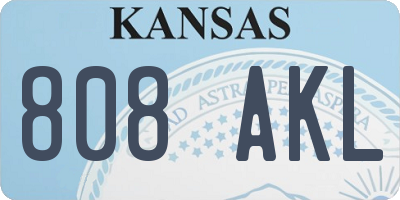 KS license plate 808AKL