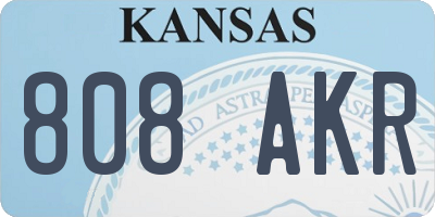 KS license plate 808AKR