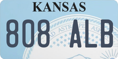KS license plate 808ALB