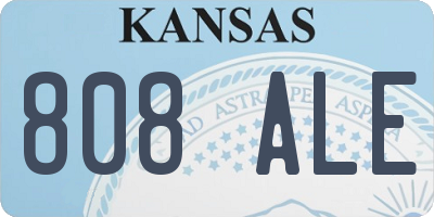 KS license plate 808ALE