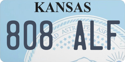 KS license plate 808ALF