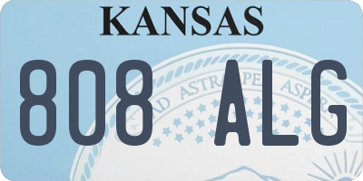 KS license plate 808ALG