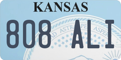 KS license plate 808ALI