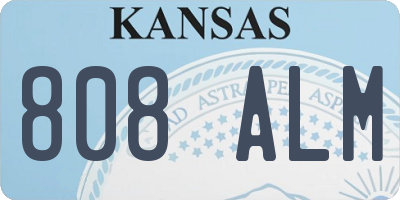 KS license plate 808ALM