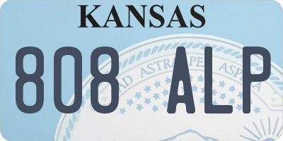 KS license plate 808ALP