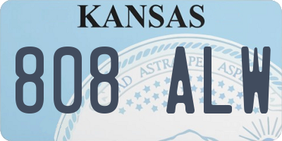 KS license plate 808ALW