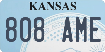 KS license plate 808AME