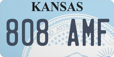 KS license plate 808AMF