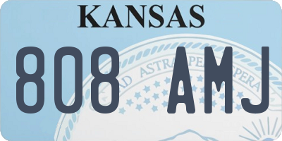 KS license plate 808AMJ