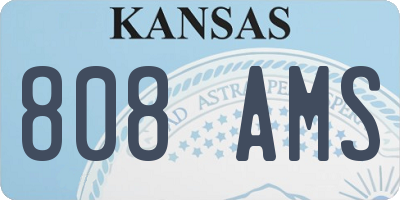 KS license plate 808AMS