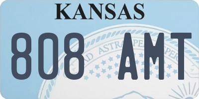 KS license plate 808AMT