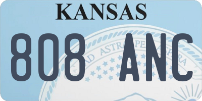 KS license plate 808ANC