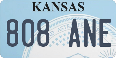 KS license plate 808ANE