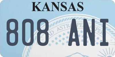 KS license plate 808ANI