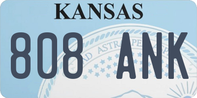 KS license plate 808ANK