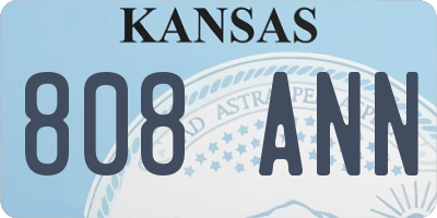 KS license plate 808ANN
