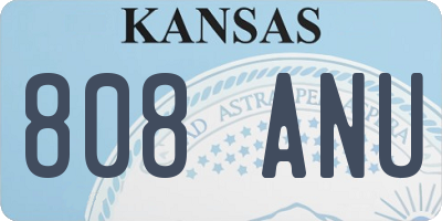 KS license plate 808ANU