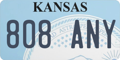 KS license plate 808ANY