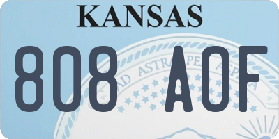 KS license plate 808AOF